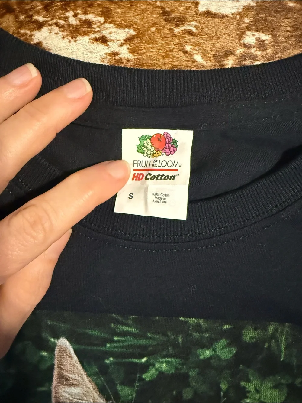 Snapcat funny black tee shirt size small